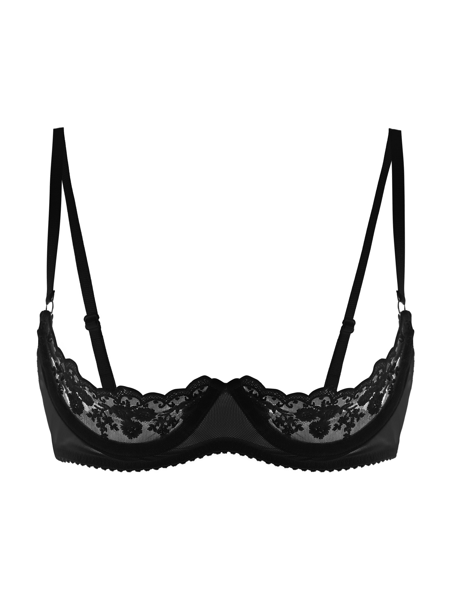 Sheer Bra Lace - Women Sexy Open Cups Bra Sheer
