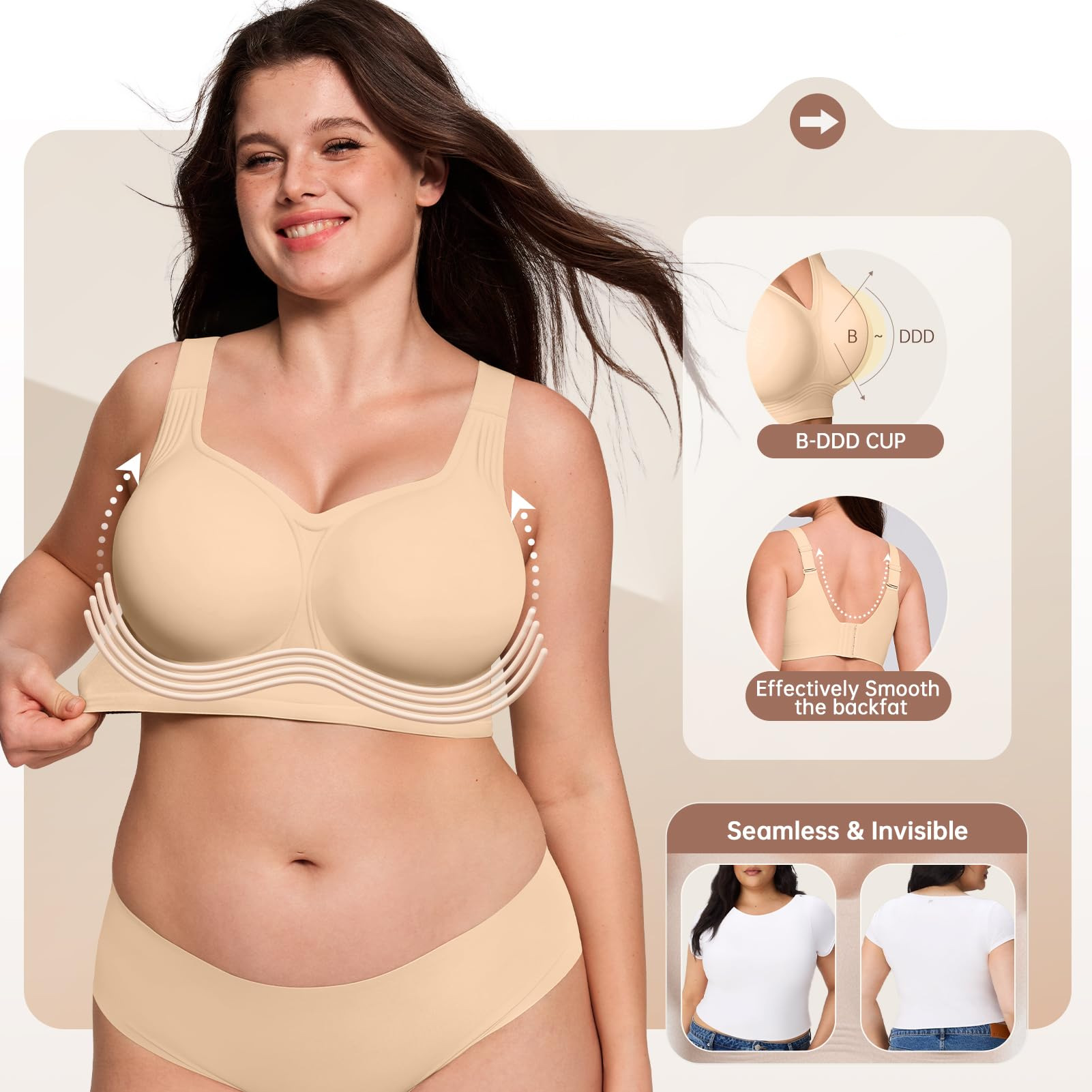 Plus Size Wireless Bra for Wom - Minimizer Bra Women recension och pris