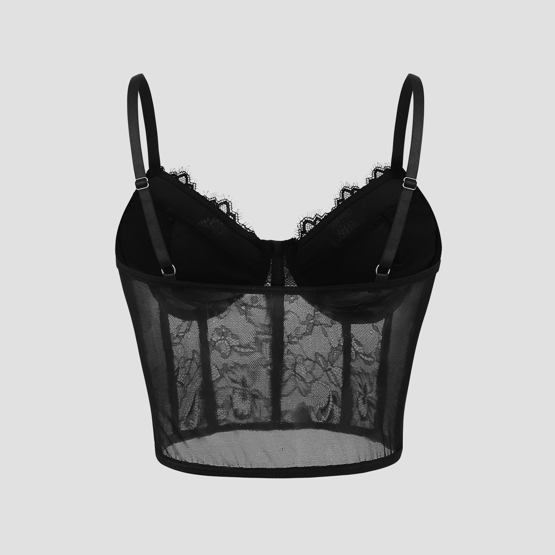 Sexy Black Semi Transparent Br - Sheer Mesh Bra recension och pris