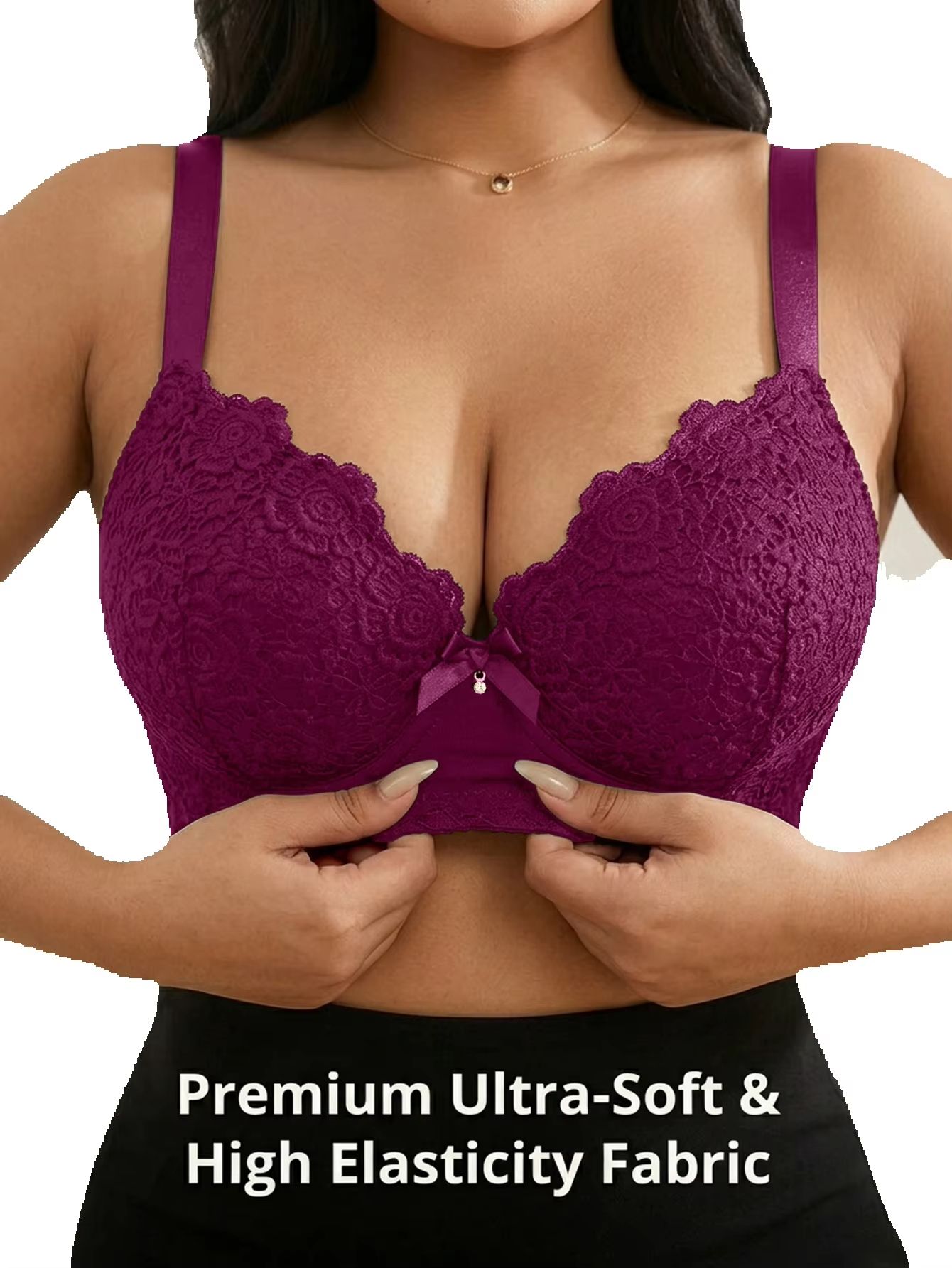Women Plus Size Floral Push Up - Underwire Bra Padded recension och pris