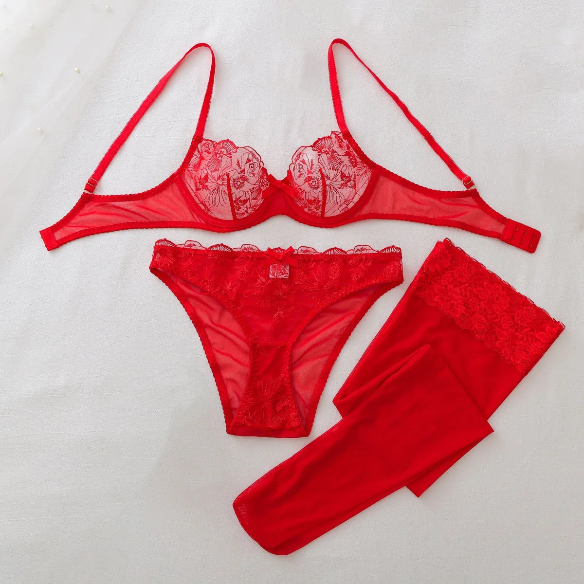 See Through Mesh Erotic set Wo - Sheer Bra Lace recension och pris