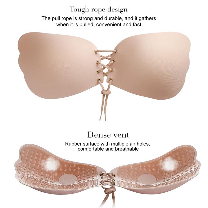 1/2 Pairs Women Summer Backles - Plunge Bra Push Up recension och pris