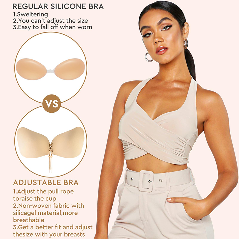 1/2 Pairs Women Summer Backles - Plunge Bra Push Up recension och pris