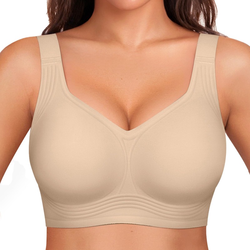 Plus Size Wireless Jelly Bra W - Plunge Bra Push Up recension och pris