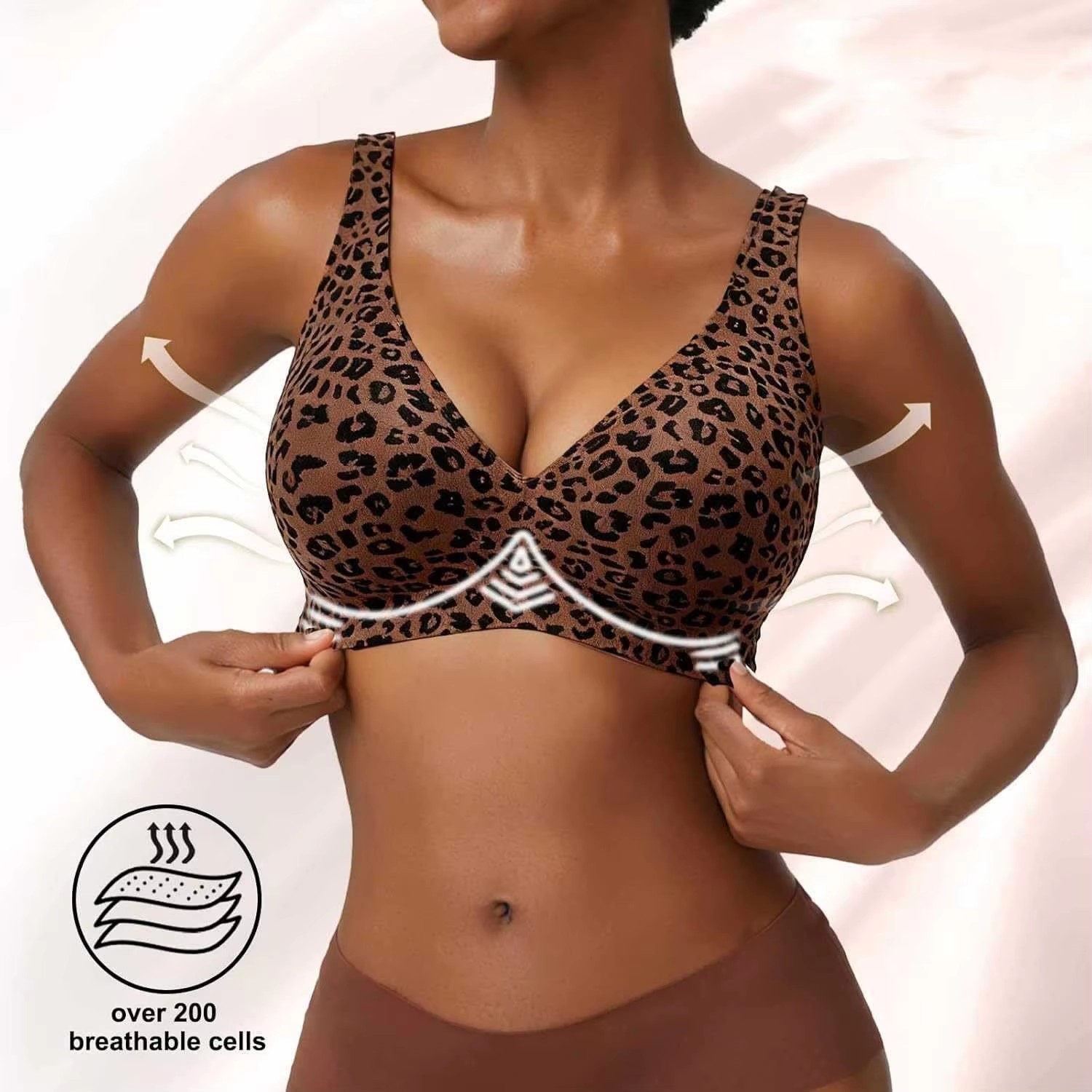 Custom made-2-Row Hook Leopard - Minimizer Bra Women recension och pris