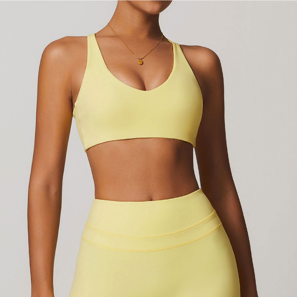 JUREN Sports Bra Women Fitness - Plunge Bra Push Up recension och pris
