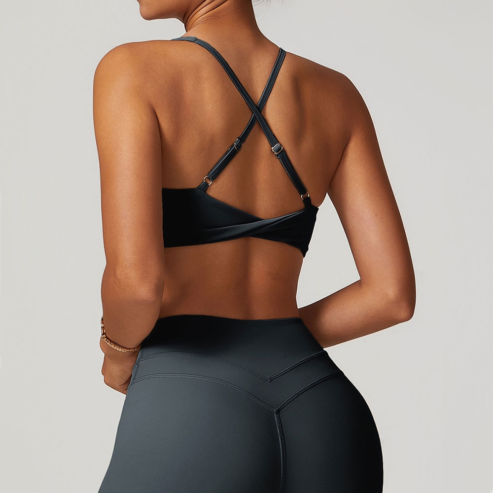 JUREN Sports Bra Women Fitness - Plunge Bra Push Up recension och pris